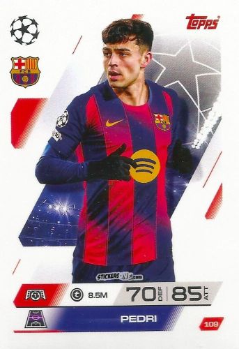 Sticker Pedri - UEFA Champions League & Europa League 2025-2026. Match Attax
 n. 109 - Topps