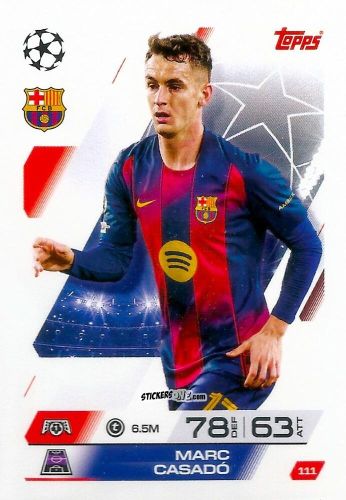 Sticker Marc Casadó - UEFA Champions League & Europa League 2025-2026. Match Attax
 n. 111 - Topps