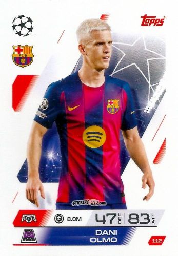 Cromo Dani Olmo - UEFA Champions League & Europa League 2025-2026. Match Attax
 n. 112 - Topps