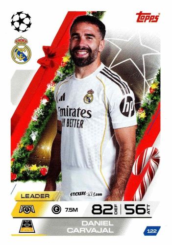 Sticker Daniel Carvajal - UEFA Champions League & Europa League 2025-2026. Match Attax
 n. 122 - Topps