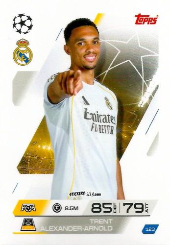 Figurina Trent Alexander-Arnold - UEFA Champions League & Europa League 2025-2026. Match Attax
 n. 123 - Topps