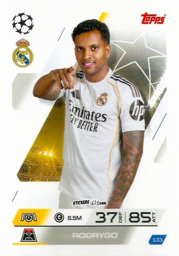 Figurina Rodrygo - UEFA Champions League & Europa League 2025-2026. Match Attax
 n. 133 - Topps