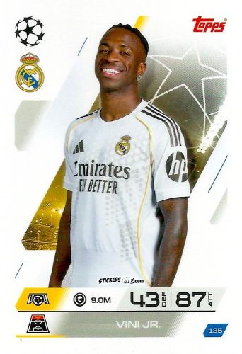 Figurina Vini Jr. - UEFA Champions League & Europa League 2025-2026. Match Attax
 n. 135 - Topps