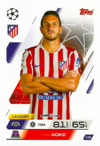 Cromo Koke - UEFA Champions League & Europa League 2025-2026. Match Attax
 n. 139 - Topps