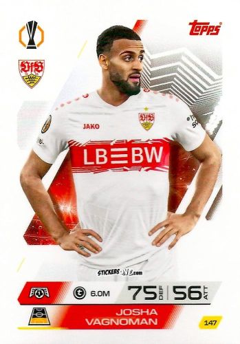 Cromo Josha Vagnoman - UEFA Champions League & Europa League 2025-2026. Match Attax
 n. 147 - Topps