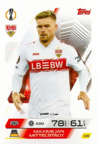 Sticker Maximilian Mittelstádt - UEFA Champions League & Europa League 2025-2026. Match Attax
 n. 148 - Topps