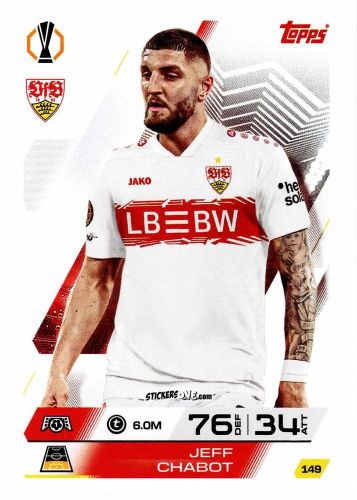 Cromo Jeff Chabot - UEFA Champions League & Europa League 2025-2026. Match Attax
 n. 149 - Topps