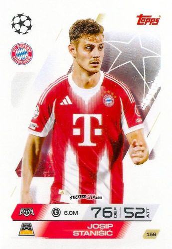 Figurina Josip Stanisic - UEFA Champions League & Europa League 2025-2026. Match Attax
 n. 156 - Topps
