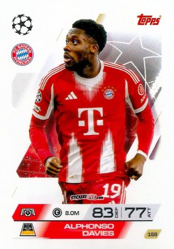 Cromo Alphonso Davies - UEFA Champions League & Europa League 2025-2026. Match Attax
 n. 158 - Topps