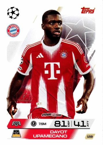 Figurina Dayot Upamecano - UEFA Champions League & Europa League 2025-2026. Match Attax
 n. 159 - Topps