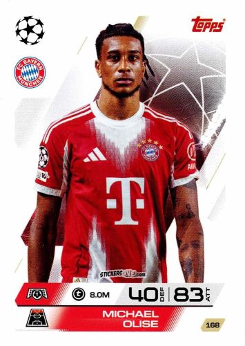 Sticker Michael Olise - UEFA Champions League & Europa League 2025-2026. Match Attax
 n. 168 - Topps