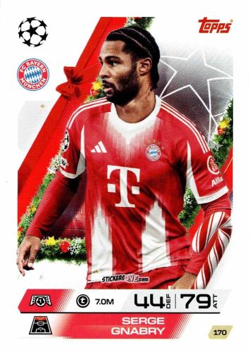 Figurina Serge Gnabry - UEFA Champions League & Europa League 2025-2026. Match Attax
 n. 170 - Topps