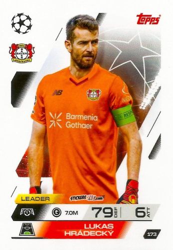 Sticker Lukas Hradecky - UEFA Champions League & Europa League 2025-2026. Match Attax
 n. 173 - Topps