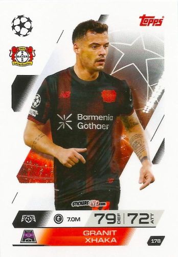 Figurina Granit Xhaka - UEFA Champions League & Europa League 2025-2026. Match Attax
 n. 178 - Topps