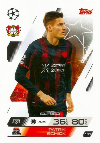 Sticker Patrik Schick - UEFA Champions League & Europa League 2025-2026. Match Attax
 n. 180 - Topps