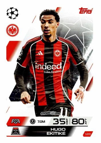 Figurina Hugo Ekitike - UEFA Champions League & Europa League 2025-2026. Match Attax
 n. 189 - Topps