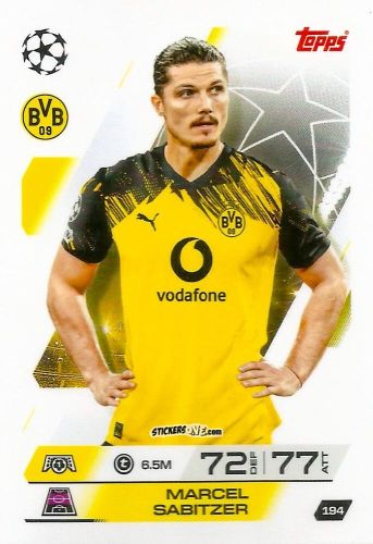 Sticker Marcel Sabitzer - UEFA Champions League & Europa League 2025-2026. Match Attax
 n. 194 - Topps