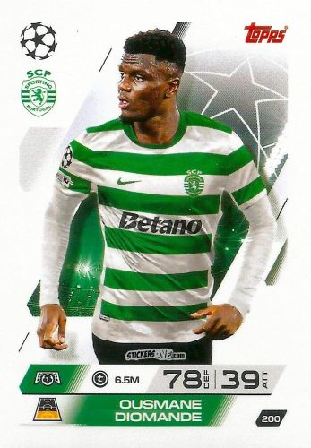 Sticker Ousmane Diomande - UEFA Champions League & Europa League 2025-2026. Match Attax
 n. 200 - Topps