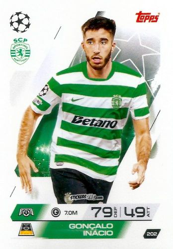 Sticker Gonçalo Inácio - UEFA Champions League & Europa League 2025-2026. Match Attax
 n. 202 - Topps