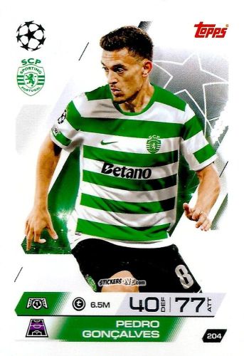 Sticker Pedro Gonçalves - UEFA Champions League & Europa League 2025-2026. Match Attax
 n. 204 - Topps