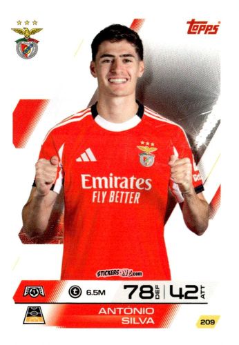 Cromo Antonio Silva - UEFA Champions League & Europa League 2025-2026. Match Attax
 n. 209 - Topps