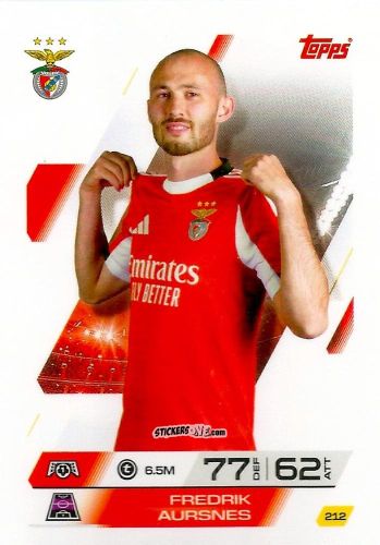 Cromo Fredrik Aursnes - UEFA Champions League & Europa League 2025-2026. Match Attax
 n. 212 - Topps