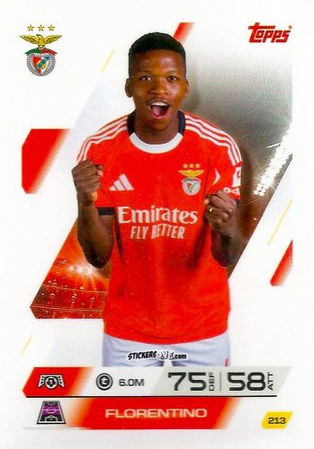 Sticker Florentino - UEFA Champions League & Europa League 2025-2026. Match Attax
 n. 213 - Topps