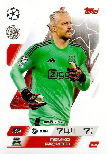 Cromo Remko Pasveer - UEFA Champions League & Europa League 2025-2026. Match Attax
 n. 218 - Topps