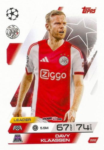 Figurina Davy Klassen - UEFA Champions League & Europa League 2025-2026. Match Attax
 n. 222 - Topps