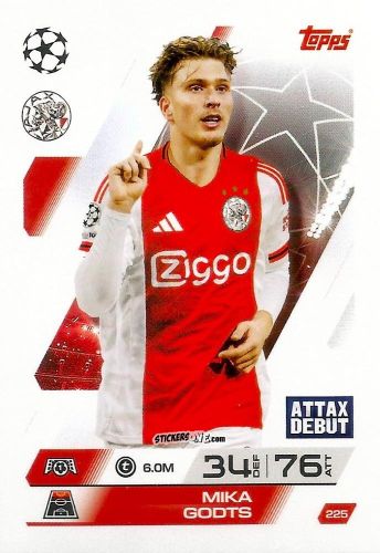 Sticker Mika Godts - UEFA Champions League & Europa League 2025-2026. Match Attax
 n. 225 - Topps