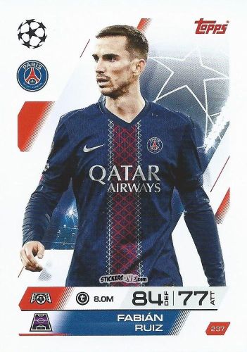 Figurina Fabián Ruiz - UEFA Champions League & Europa League 2025-2026. Match Attax
 n. 237 - Topps