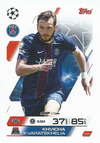 Cromo Khvicha Kvaratskhelia - UEFA Champions League & Europa League 2025-2026. Match Attax
 n. 241 - Topps