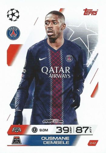 Figurina Ousmane Dembélé - UEFA Champions League & Europa League 2025-2026. Match Attax
 n. 242 - Topps