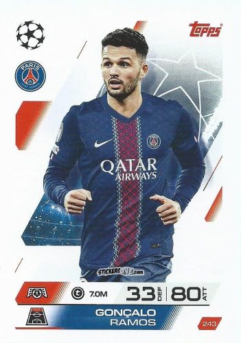 Figurina Gonçalo Ramos - UEFA Champions League & Europa League 2025-2026. Match Attax
 n. 243 - Topps
