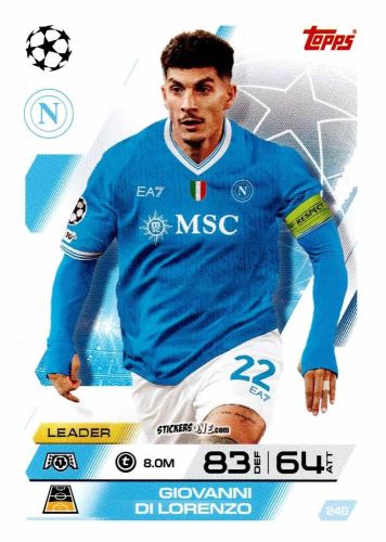 Cromo Giovanni Di Lorenzo - UEFA Champions League & Europa League 2025-2026. Match Attax
 n. 246 - Topps