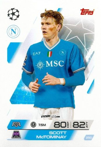 Figurina Scott McTominay - UEFA Champions League & Europa League 2025-2026. Match Attax
 n. 250 - Topps