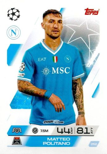 Figurina Matteo Politano - UEFA Champions League & Europa League 2025-2026. Match Attax
 n. 252 - Topps