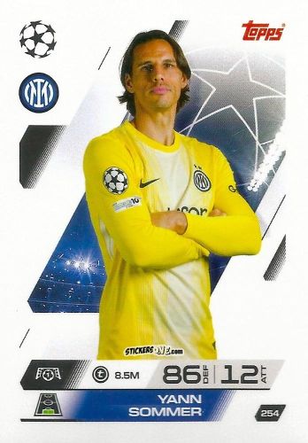 Figurina Yann Sommer - UEFA Champions League & Europa League 2025-2026. Match Attax
 n. 254 - Topps