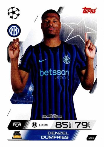 Sticker Denzel Dumfries - UEFA Champions League & Europa League 2025-2026. Match Attax
 n. 257 - Topps