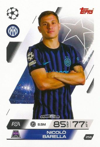 Figurina Nicolò Barella - UEFA Champions League & Europa League 2025-2026. Match Attax
 n. 258 - Topps