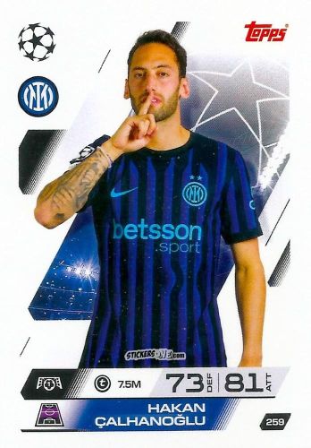 Figurina Hakan Çalhanoğlu - UEFA Champions League & Europa League 2025-2026. Match Attax
 n. 259 - Topps