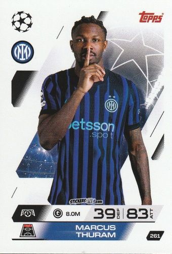 Figurina Marcus Thuram - UEFA Champions League & Europa League 2025-2026. Match Attax
 n. 261 - Topps