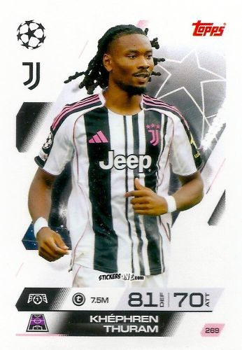 Cromo Khéphren Thuram - UEFA Champions League & Europa League 2025-2026. Match Attax
 n. 269 - Topps