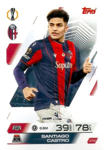 Sticker Santiago Castro - UEFA Champions League & Europa League 2025-2026. Match Attax
 n. 279 - Topps