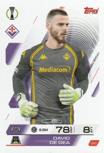 Figurina David De Gea - UEFA Champions League & Europa League 2025-2026. Match Attax
 n. 281 - Topps