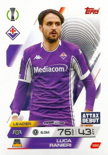Sticker Luca Ranieri - UEFA Champions League & Europa League 2025-2026. Match Attax
 n. 282 - Topps