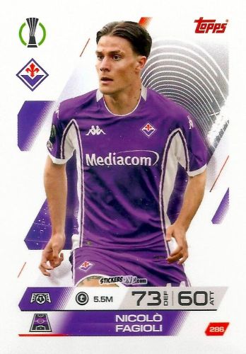 Sticker Nicolò Fagioli - UEFA Champions League & Europa League 2025-2026. Match Attax
 n. 286 - Topps