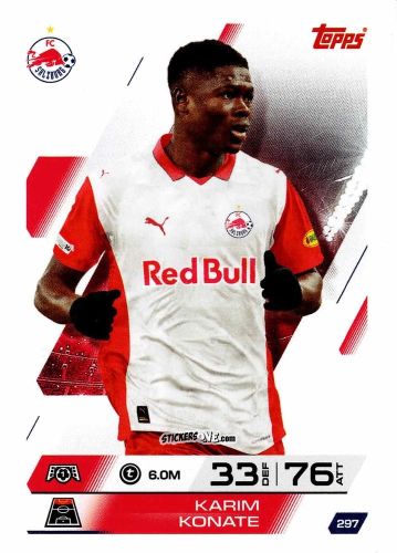 Cromo Karim Konate - UEFA Champions League & Europa League 2025-2026. Match Attax
 n. 297 - Topps