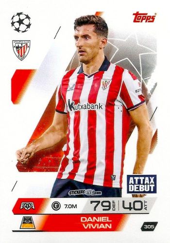 Sticker Dani Vivian - UEFA Champions League & Europa League 2025-2026. Match Attax
 n. 305 - Topps