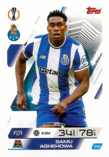Cromo Samu Aghehowa - UEFA Champions League & Europa League 2025-2026. Match Attax
 n. 315 - Topps